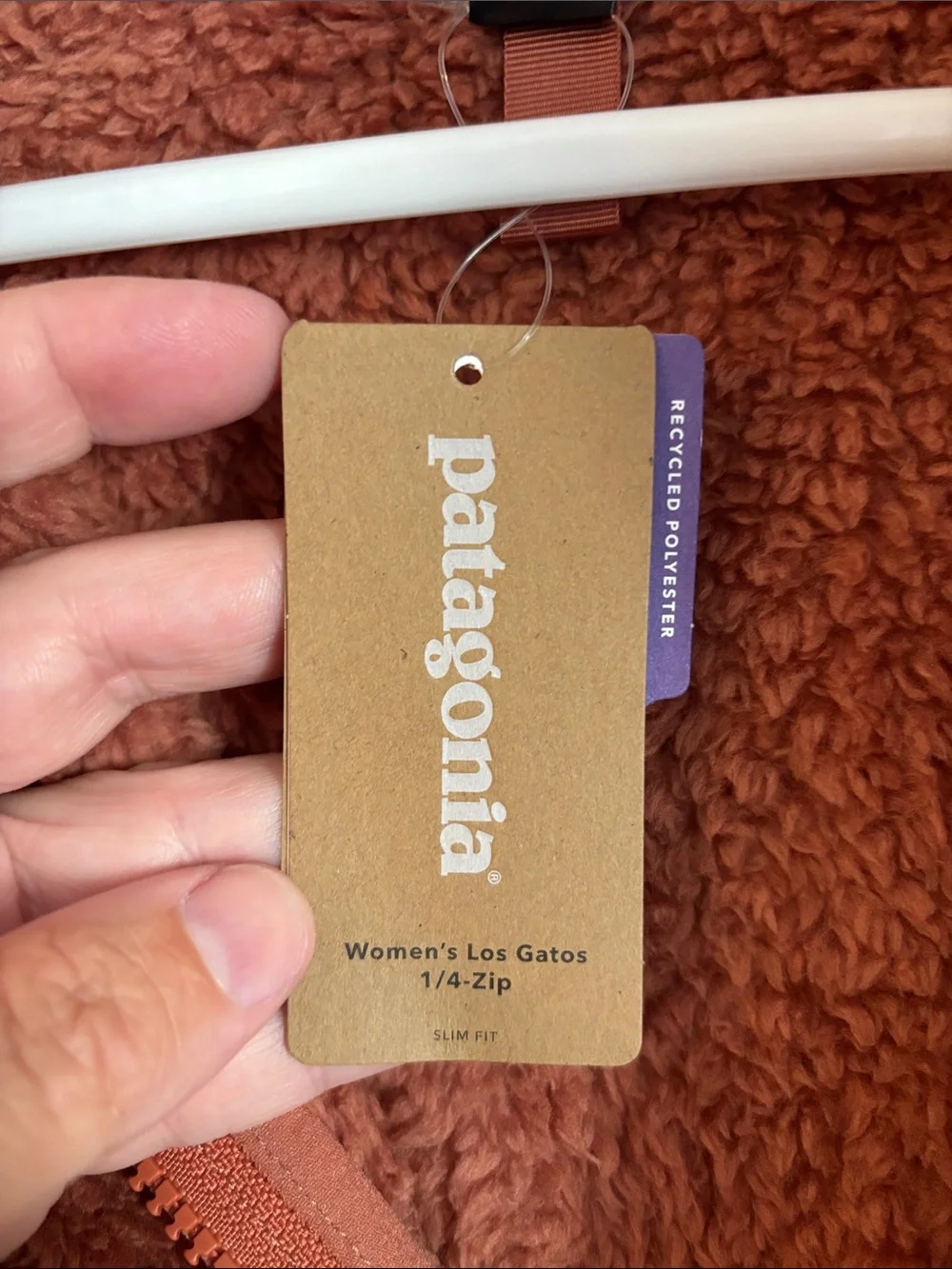 Patagonia Los Gatos 1/4 zip fuzzy Quarter-Zip Fleece Pullover Rust Peach Women L